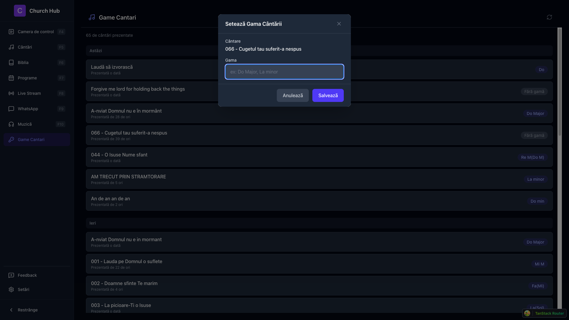 Tracker Tonalitati Cantari